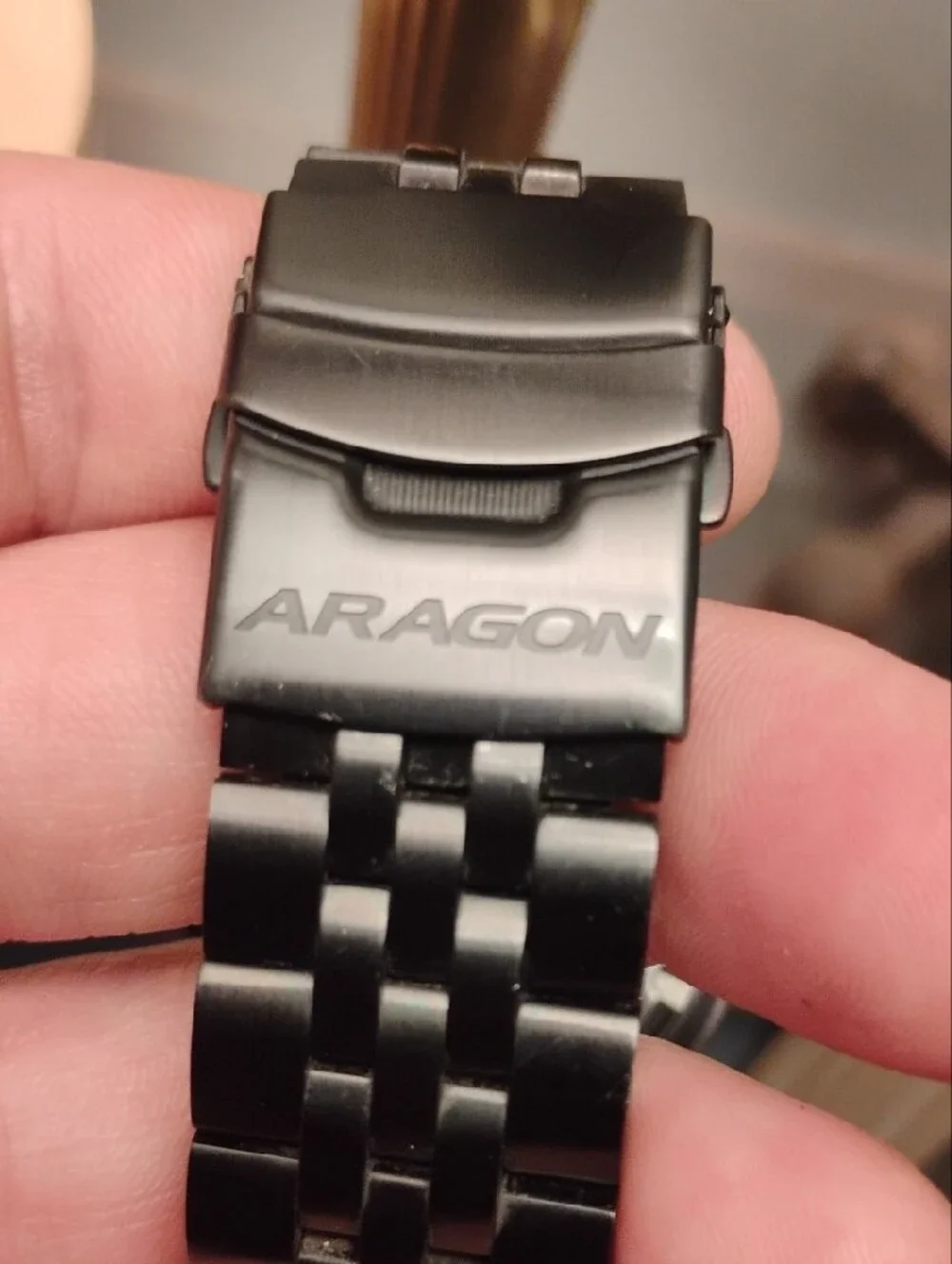 Aragon Men's Black Dive Watch with Blue Dial